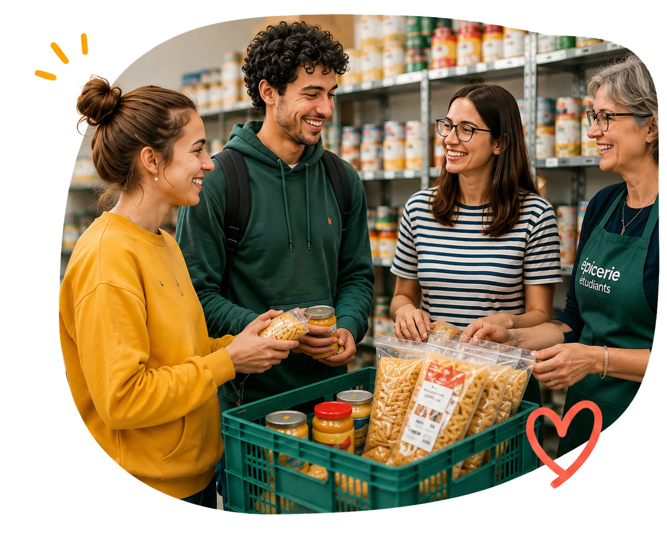 Étudiants à l’Épicerie Étudiants de La Garde